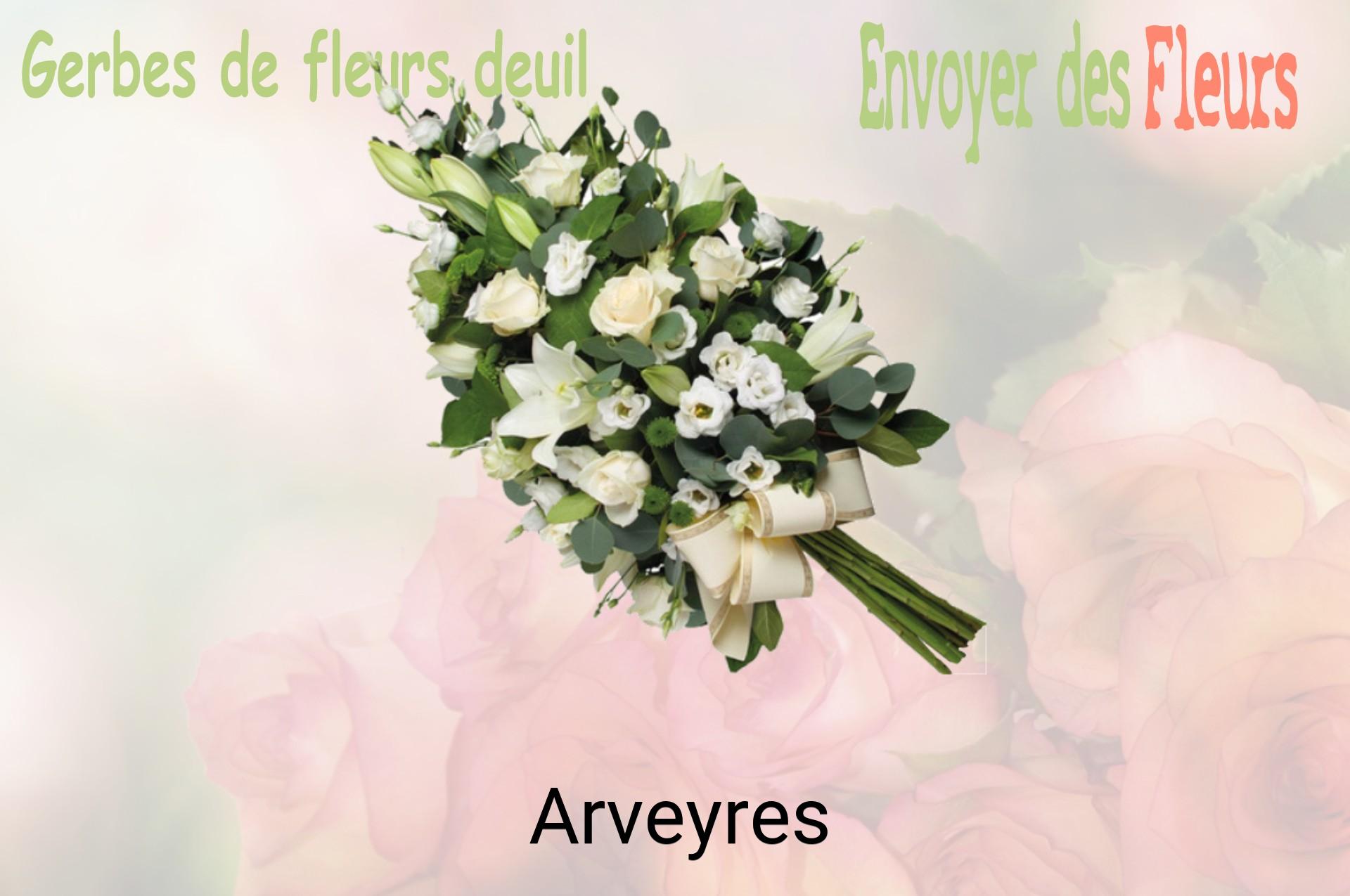 Gerbe de fleurs de deuil livrée à Arveyres